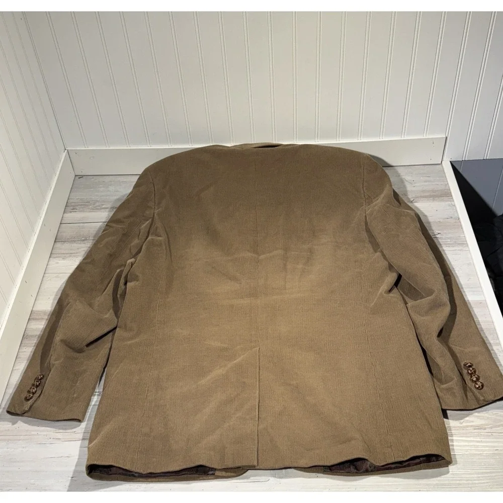 Lauren Ralph Lauren Corduroy Jacket Men 44 L Blazer 2 Button Paisley Lined Brown